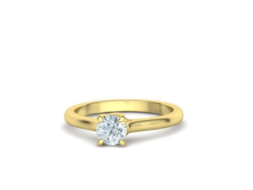 Solitaire Ring Half Carat Stone Two versions with discount 3D Model Collection_42