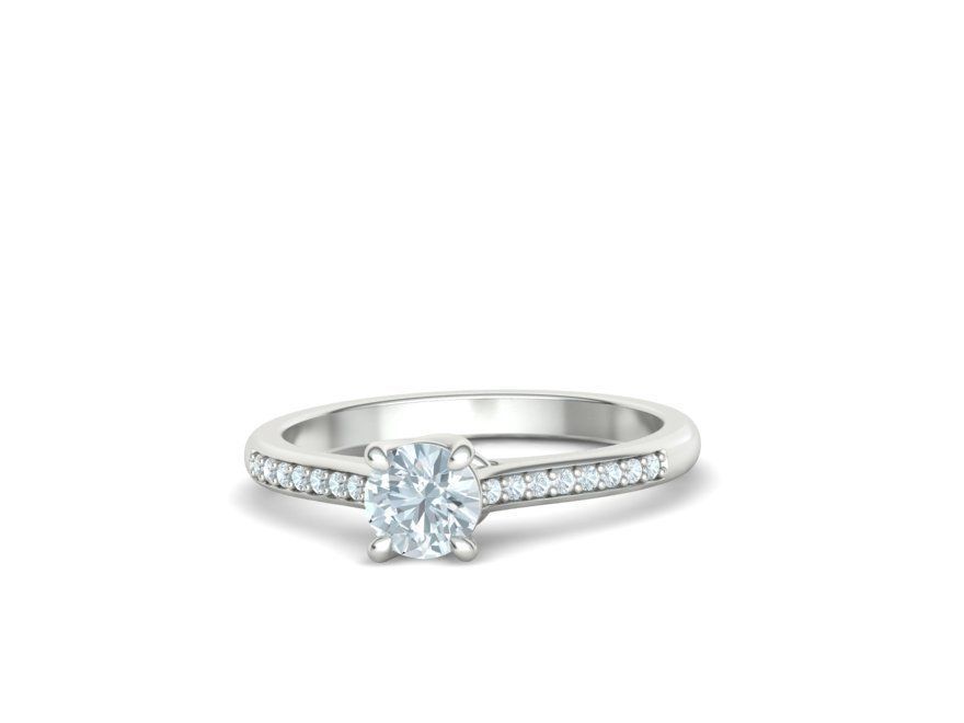 Solitaire Ring Half Carat Stone Two versions with discount 3D Model Collection_15