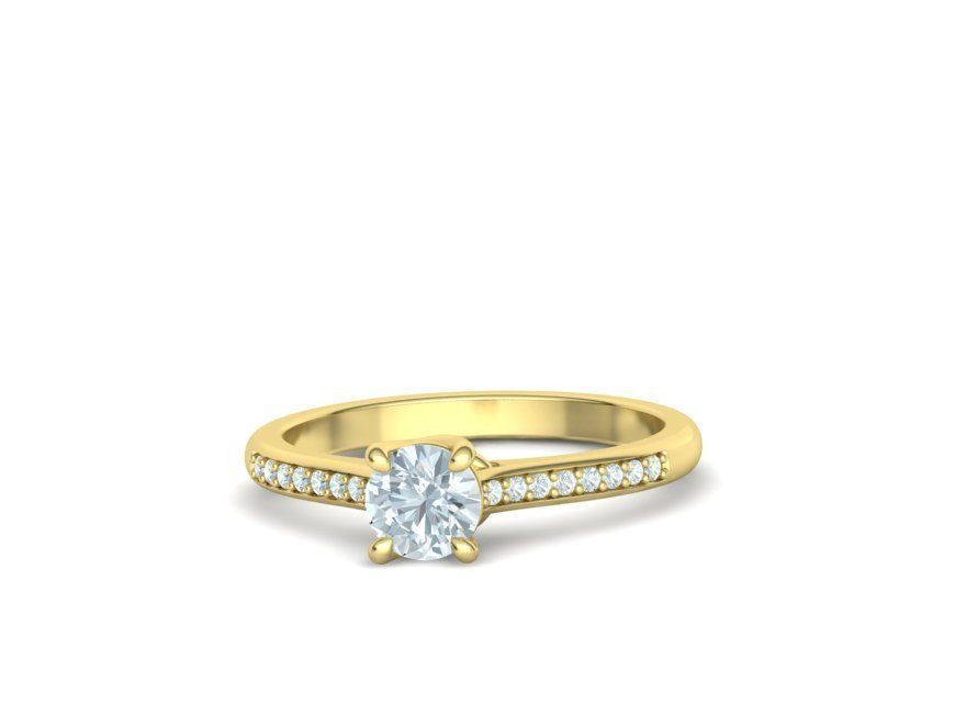 Solitaire Ring Half Carat Stone Two versions with discount 3D Model Collection_16