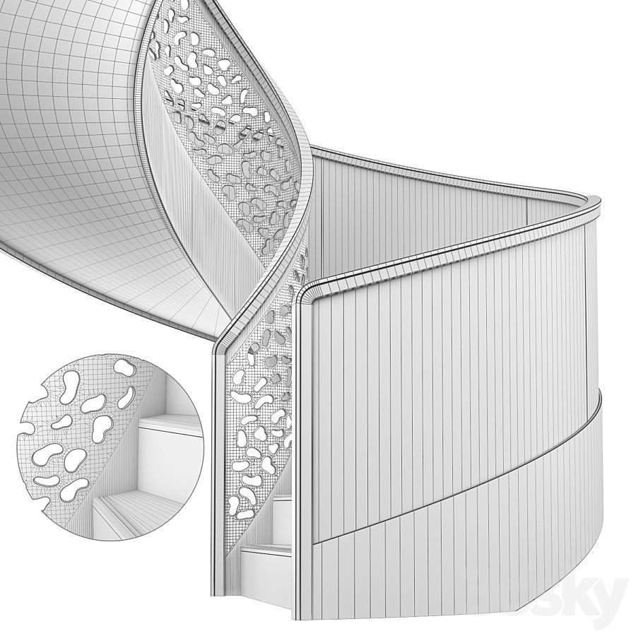 Spiral staircase 5 3D model_4