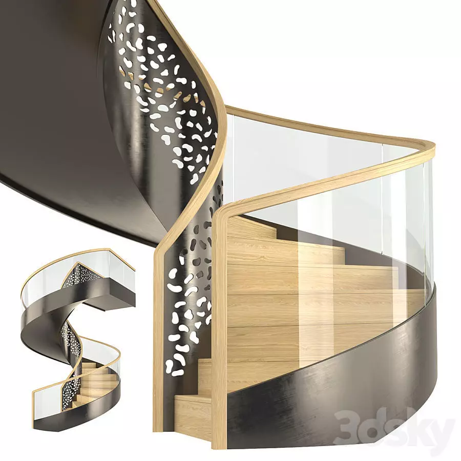 Spiral staircase 5 3D model_0