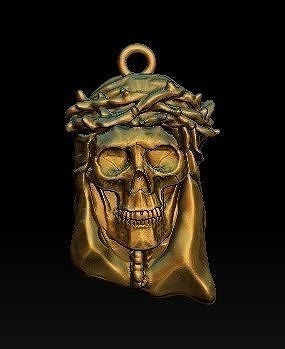 skull jesus pendant 3D print model