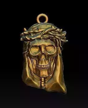 skull jesus pendant 3D print model