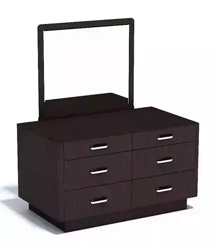 6 Drawer Chest Dark Chocolate With Mirror