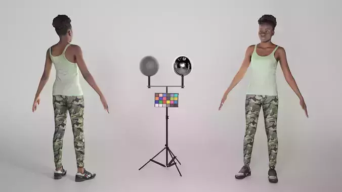 Sporty young woman in A-pose 278