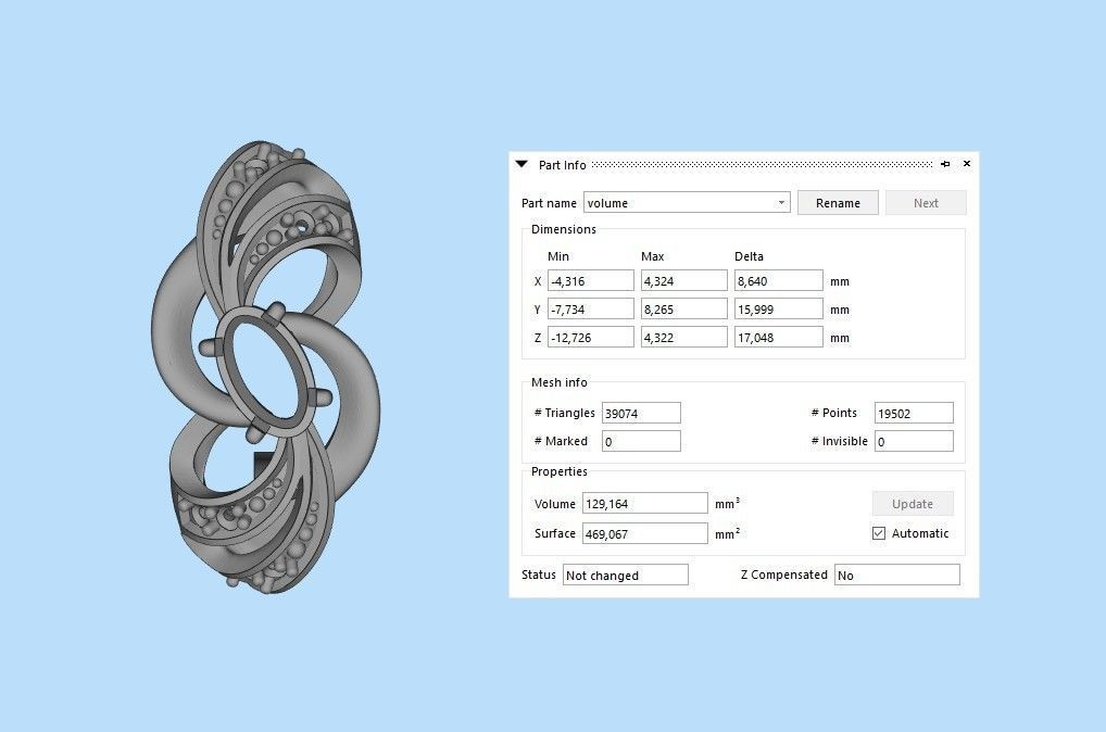 Women earrings with gems CAD 3dm stl 3D print model_25