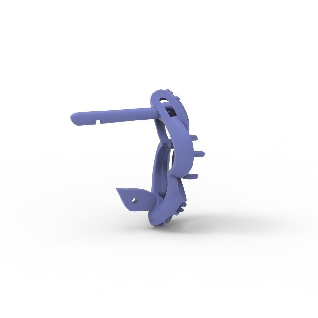 Women earrings with gems CAD 3dm stl 3D print model_32