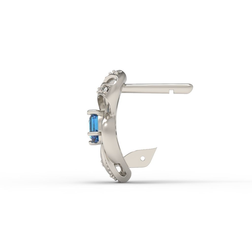 Women earrings with gems CAD 3dm stl 3D print model_17