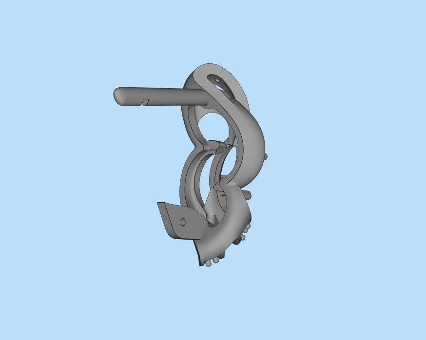 Women earrings with gems CAD 3dm stl 3D print model_40