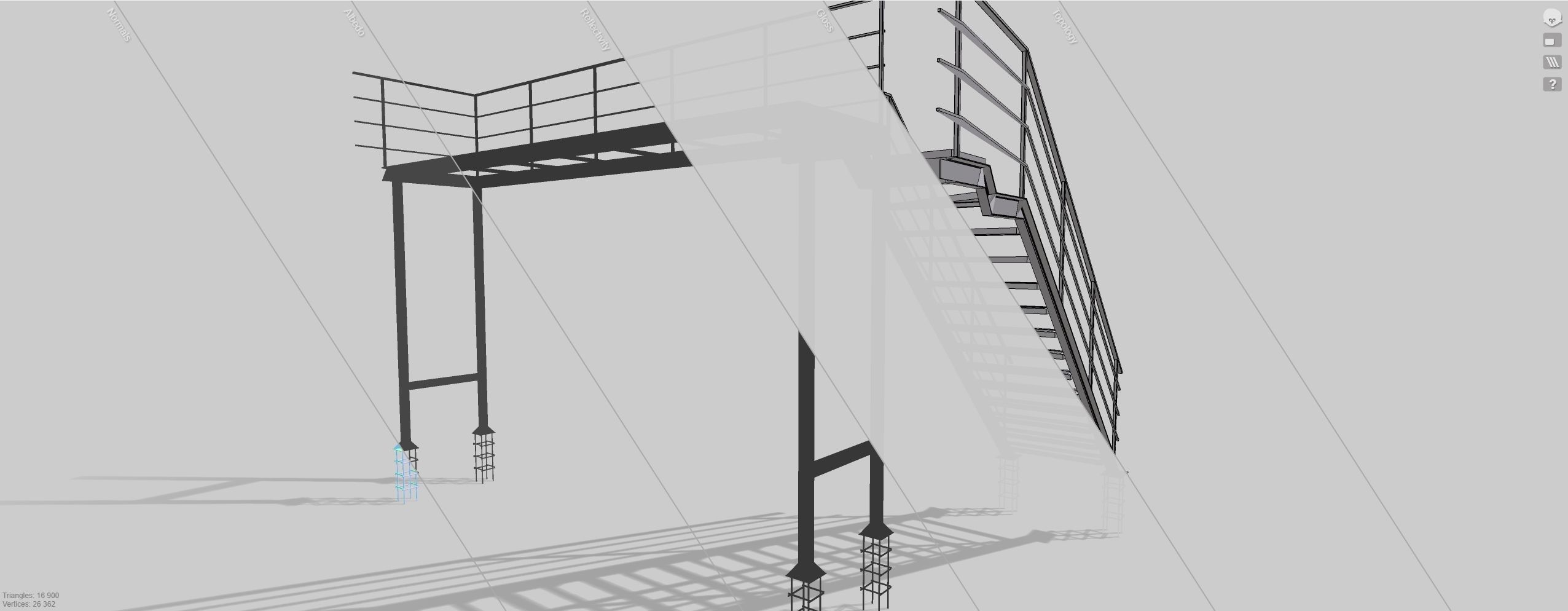 Fire ladder and platform 3D model_8