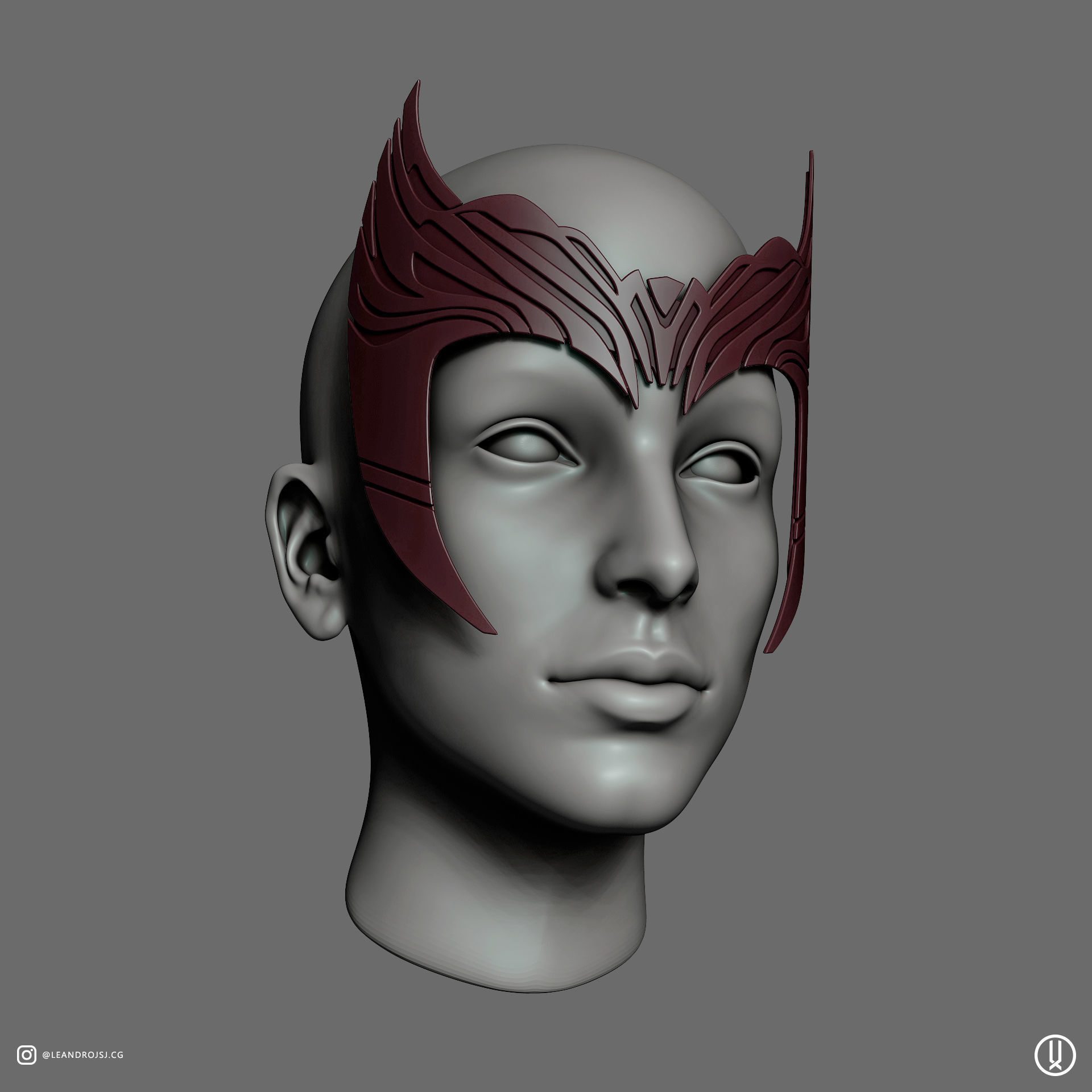 Wandavision Scarlet Witch Inspired Crown 3D print model 3D print model_2