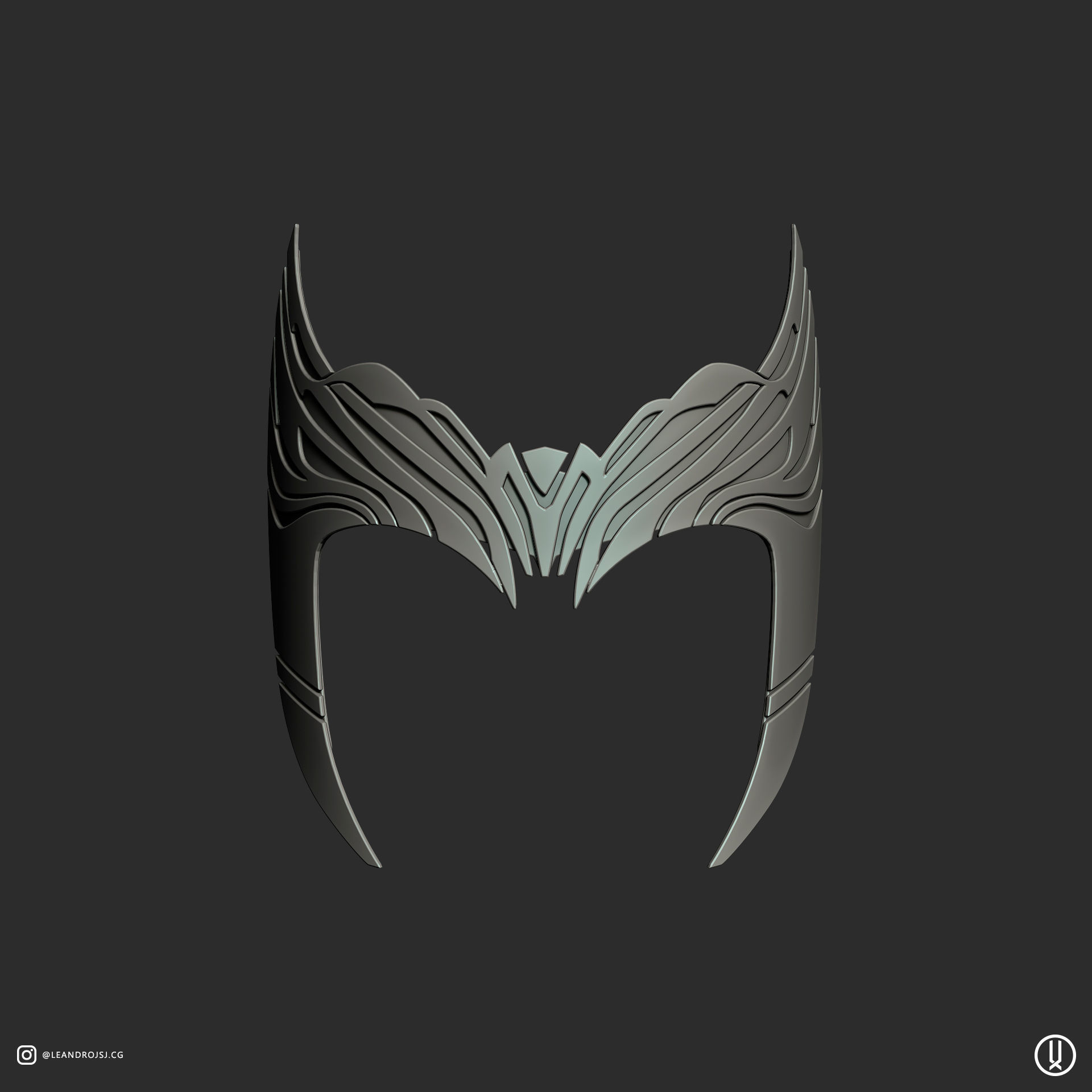 Wandavision Scarlet Witch Inspired Crown 3D print model 3D print model_4