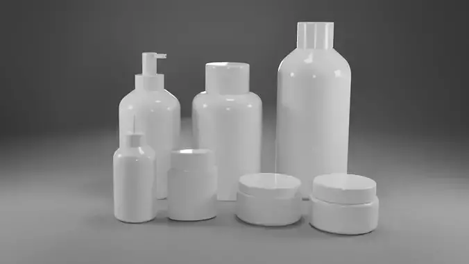 Cosmetic bottles 3D model