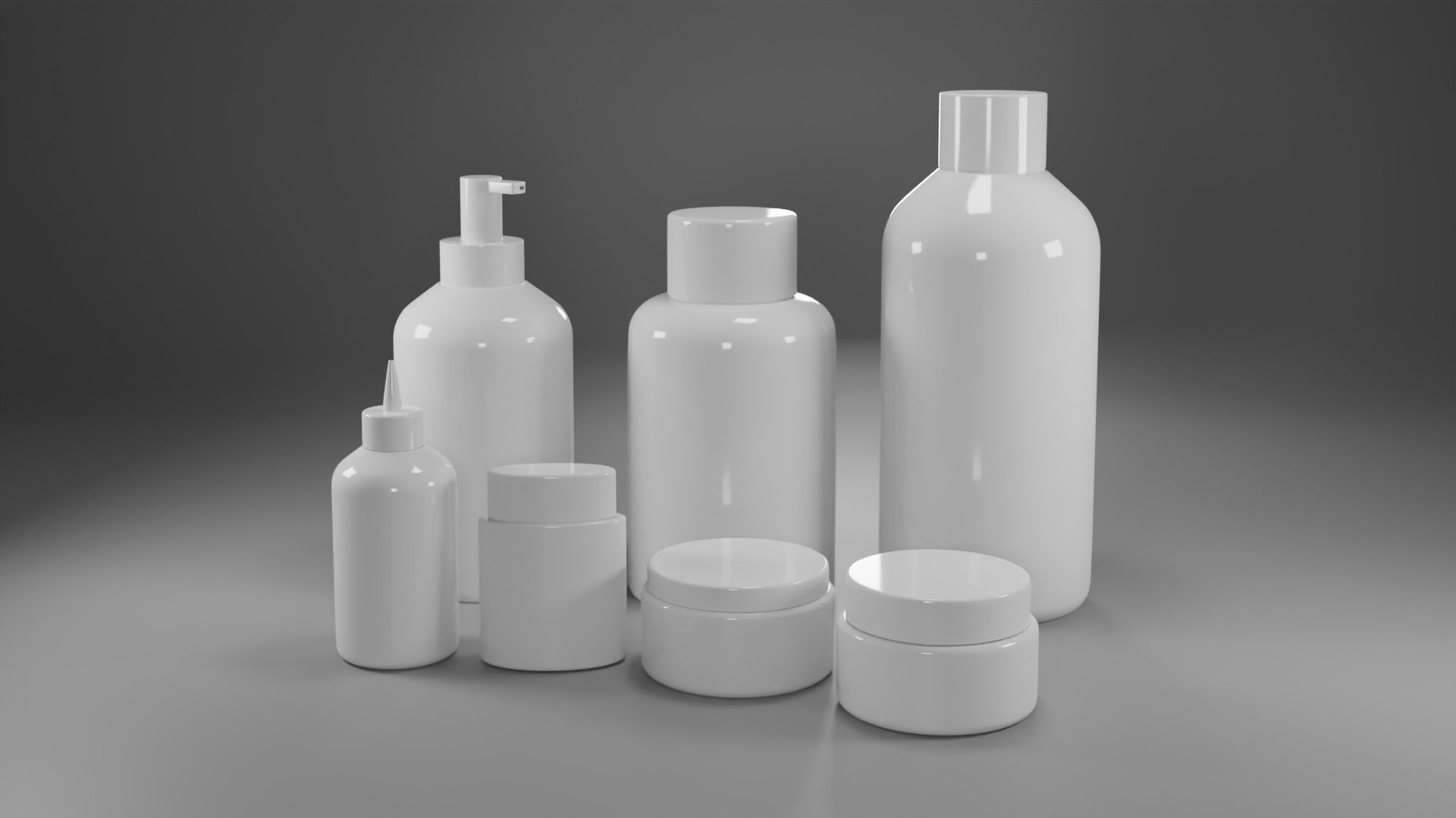 Cosmetic bottles 3D model_2
