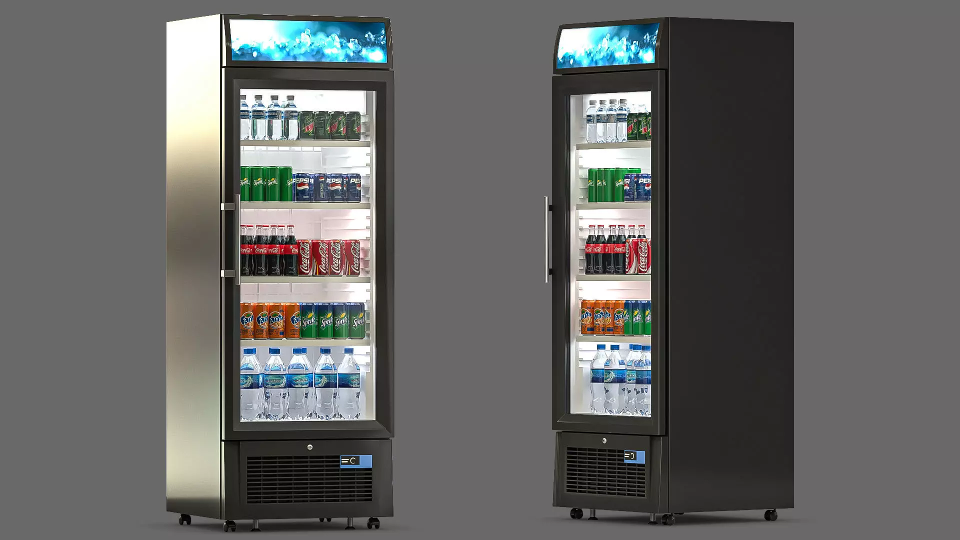 Fridge with Drinks 3D model_0