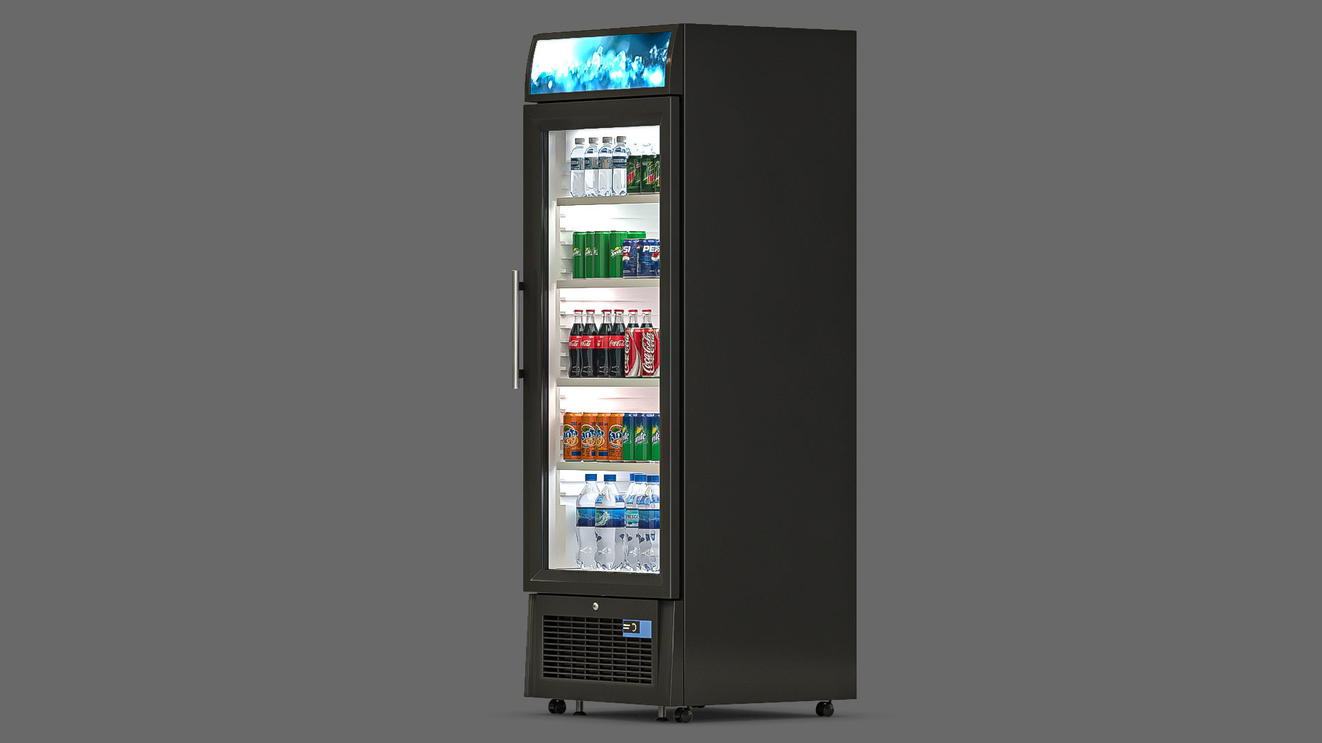 Fridge with Drinks 3D model_4