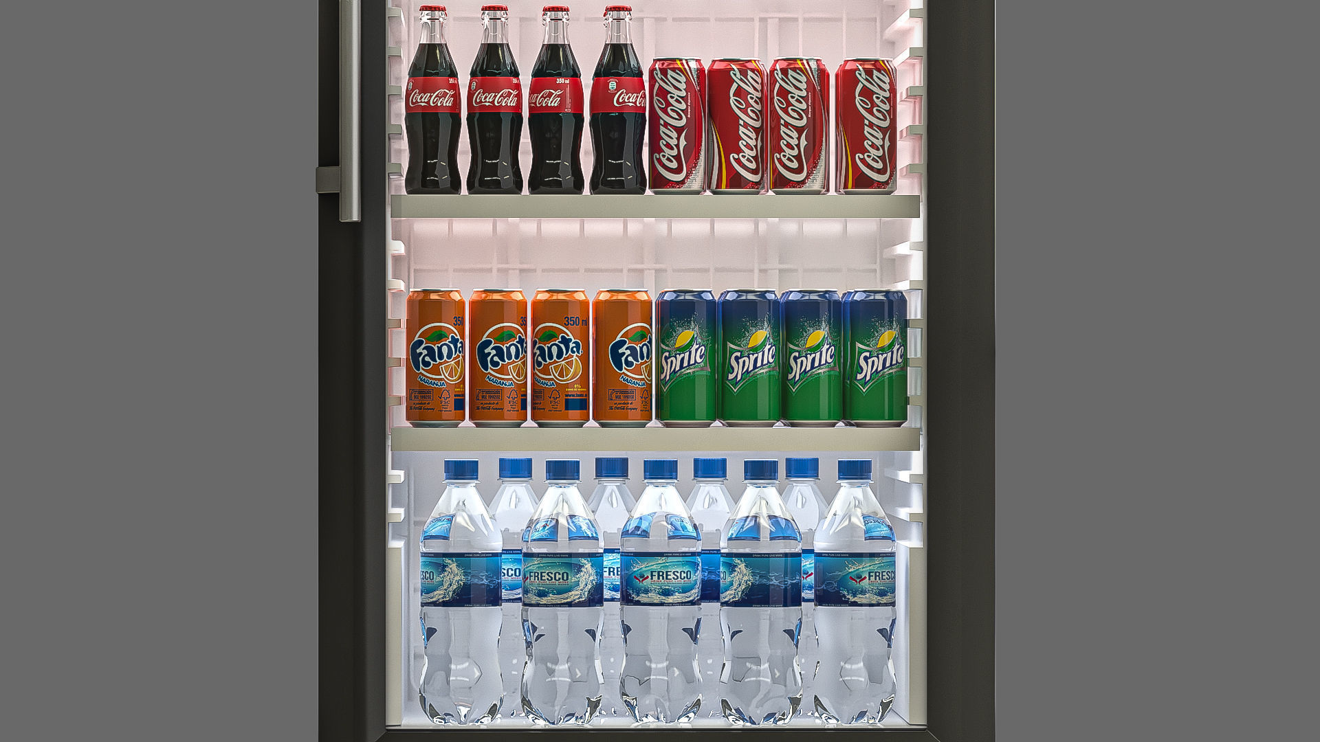 Fridge with Drinks 3D model_1