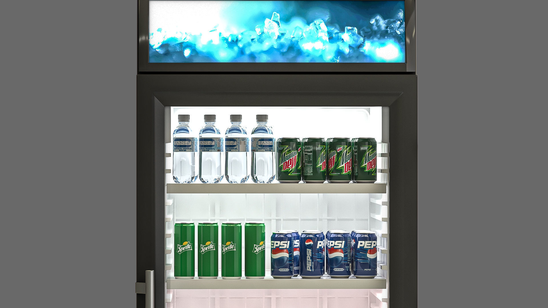 Fridge with Drinks 3D model_2