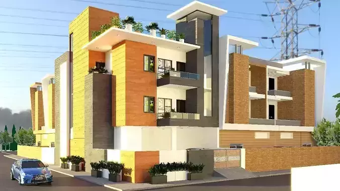 Modern House Exterior 3d Model