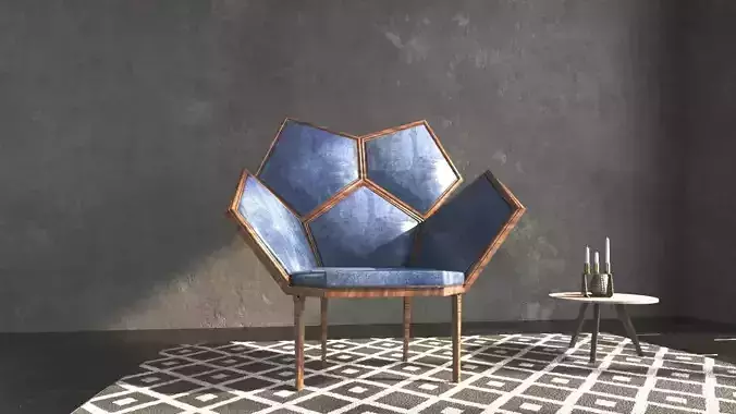Realistic low poly Louis5 chair by Fratelli Boffi