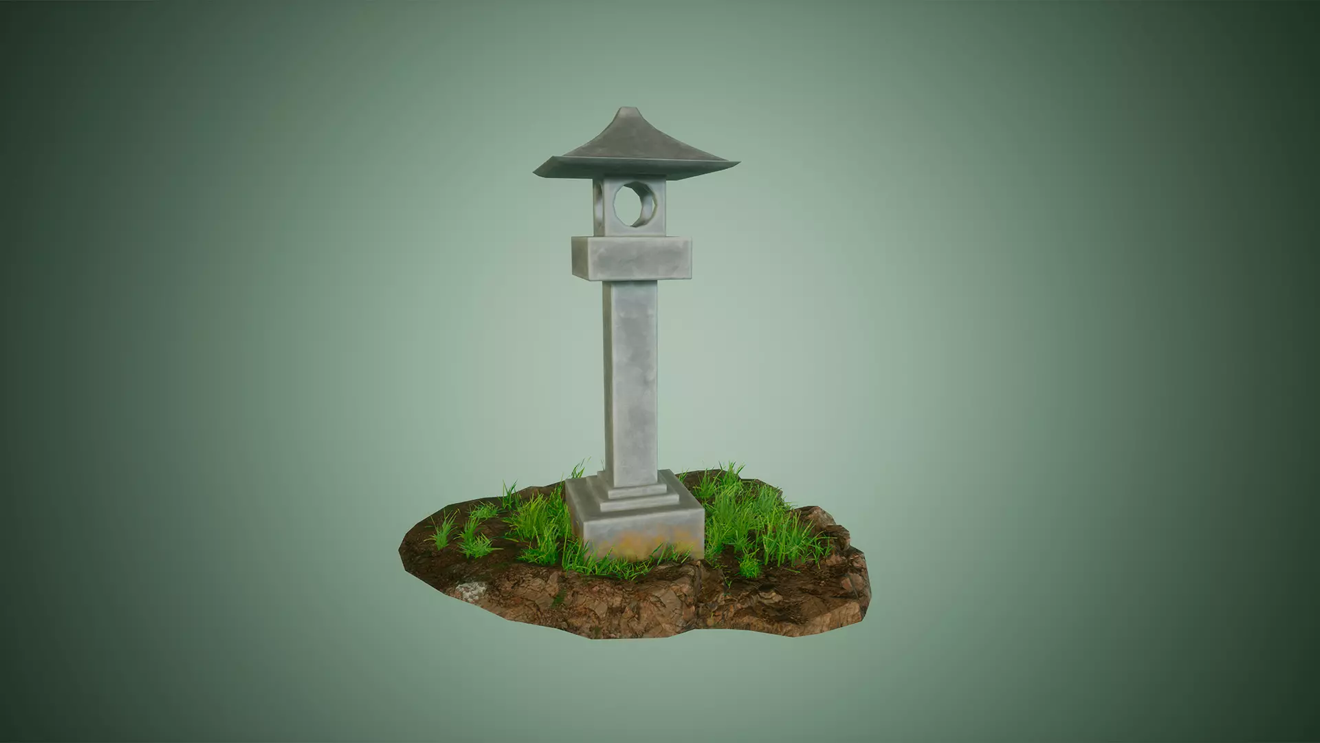 Japanese Stone Lantern Free low-poly 3D model
