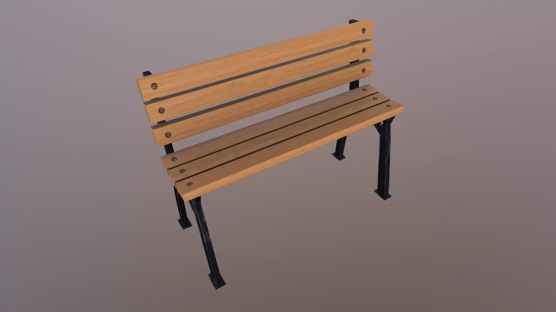 Bench wooden Free low-poly 3D model