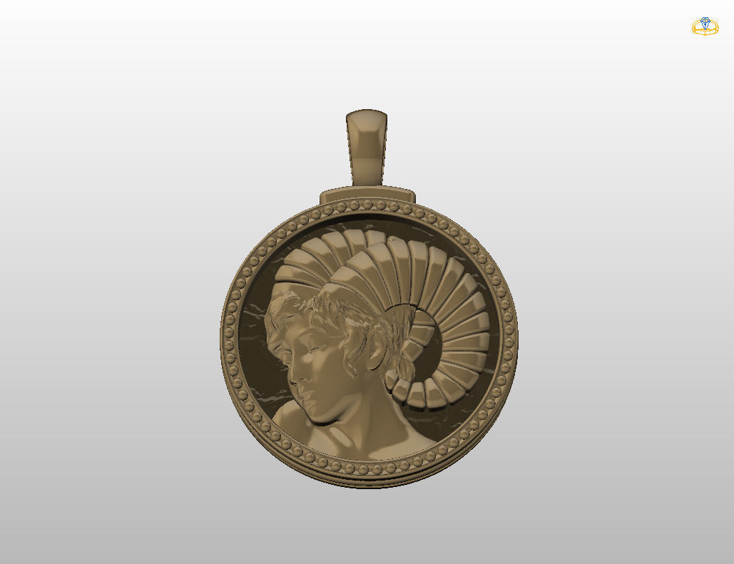 Aries Zodiac Sign Pendant 3D print model_10