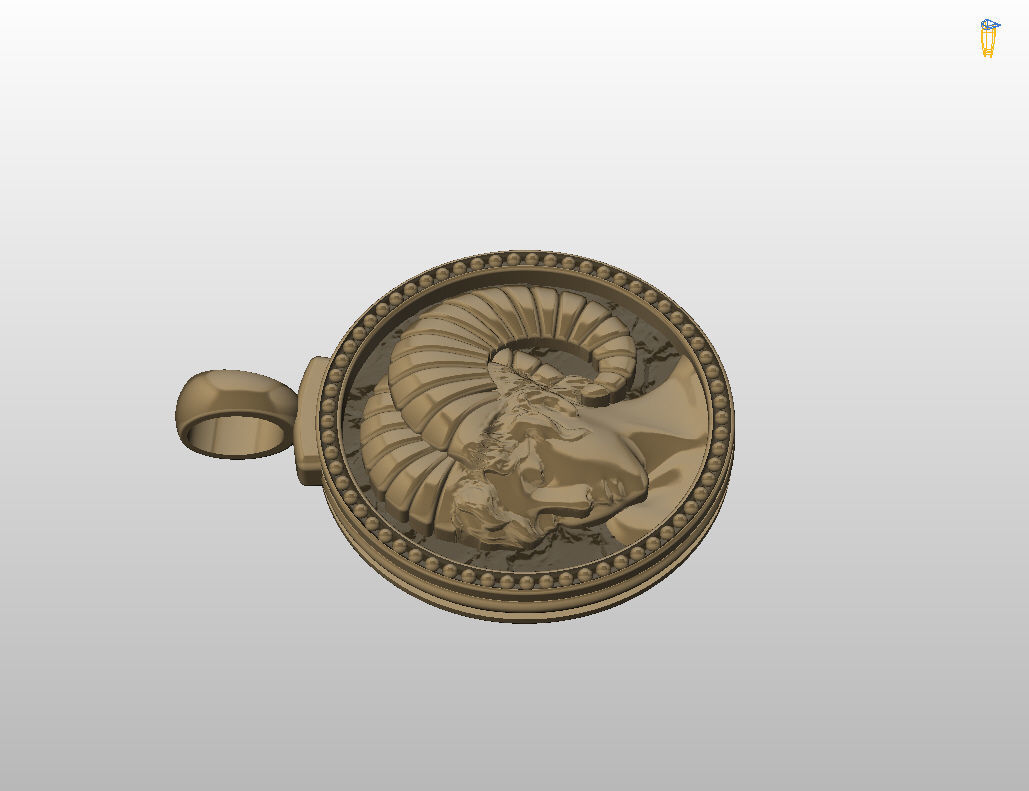 Aries Zodiac Sign Pendant 3D print model_20
