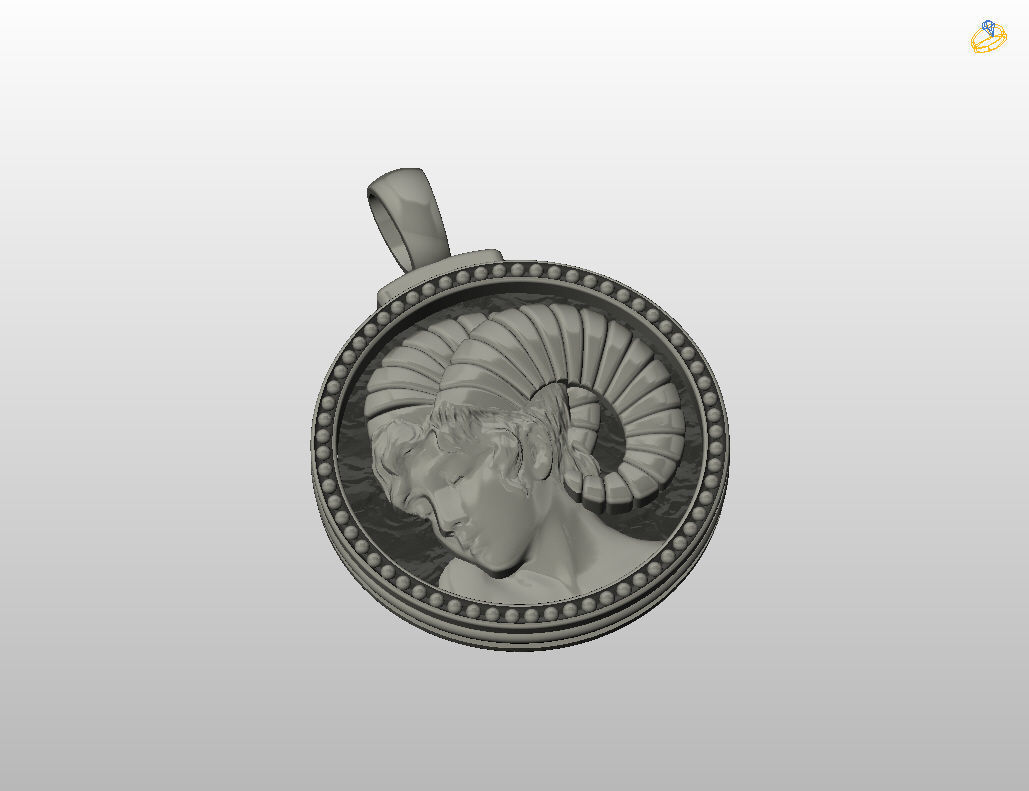 Aries Zodiac Sign Pendant 3D print model_36