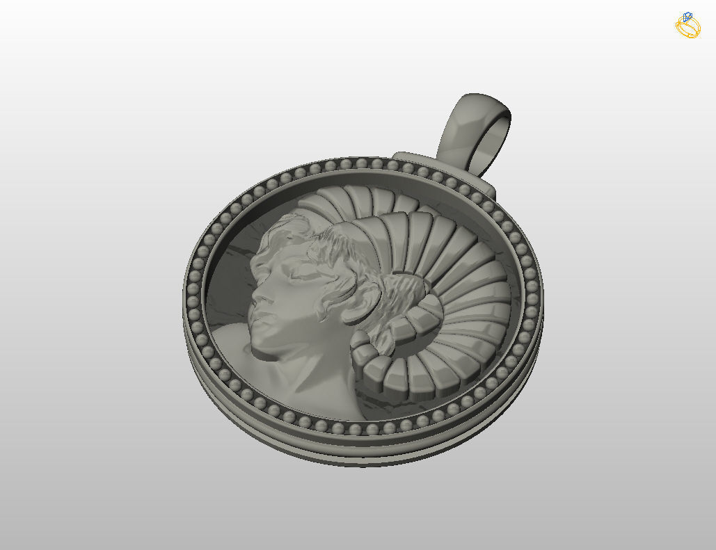 Aries Zodiac Sign Pendant 3D print model_33