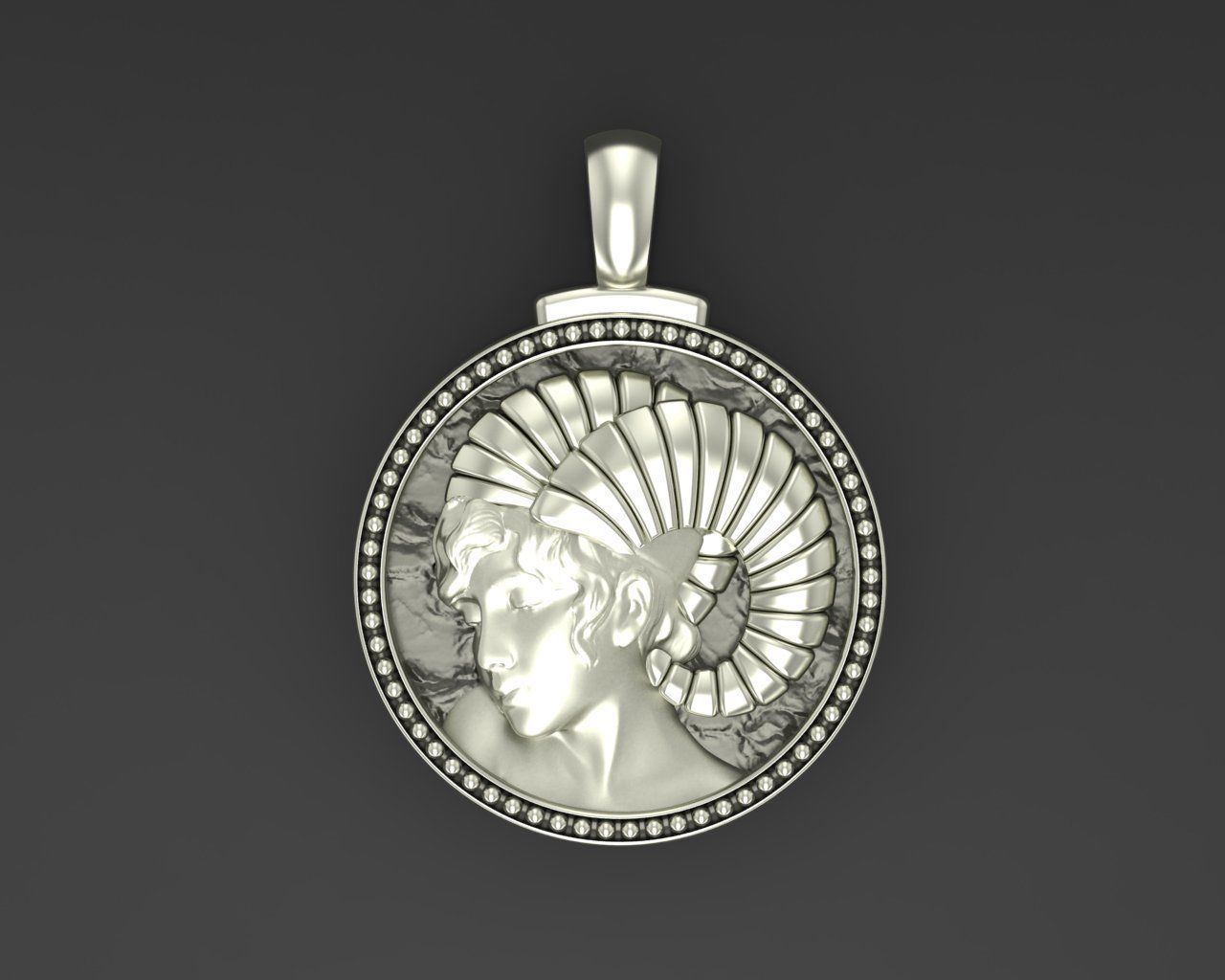Aries Zodiac Sign Pendant 3D print model_5