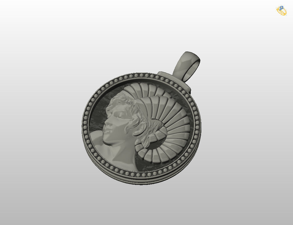 Aries Zodiac Sign Pendant 3D print model_30