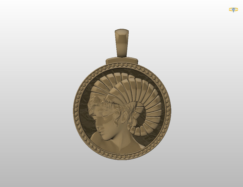 Aries Zodiac Sign Pendant 3D print model_8