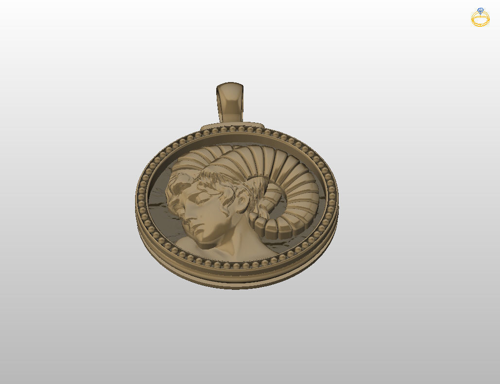 Aries Zodiac Sign Pendant 3D print model_18