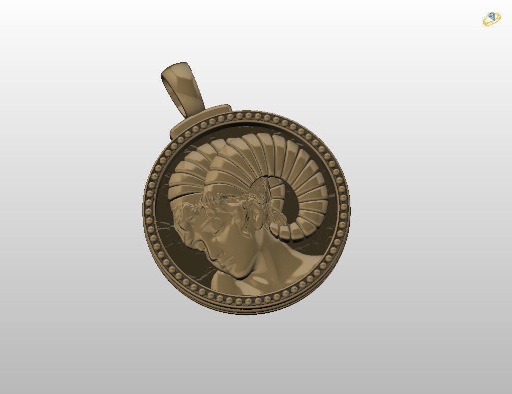 Aries Zodiac Sign Pendant 3D print model_12