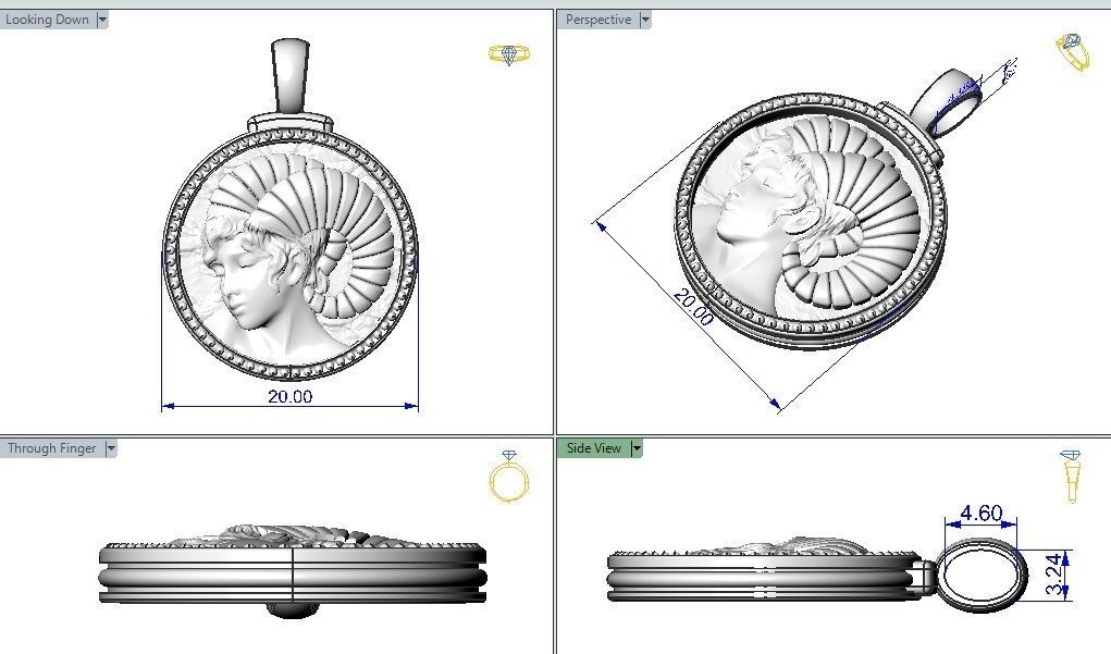 Aries Zodiac Sign Pendant 3D print model_4