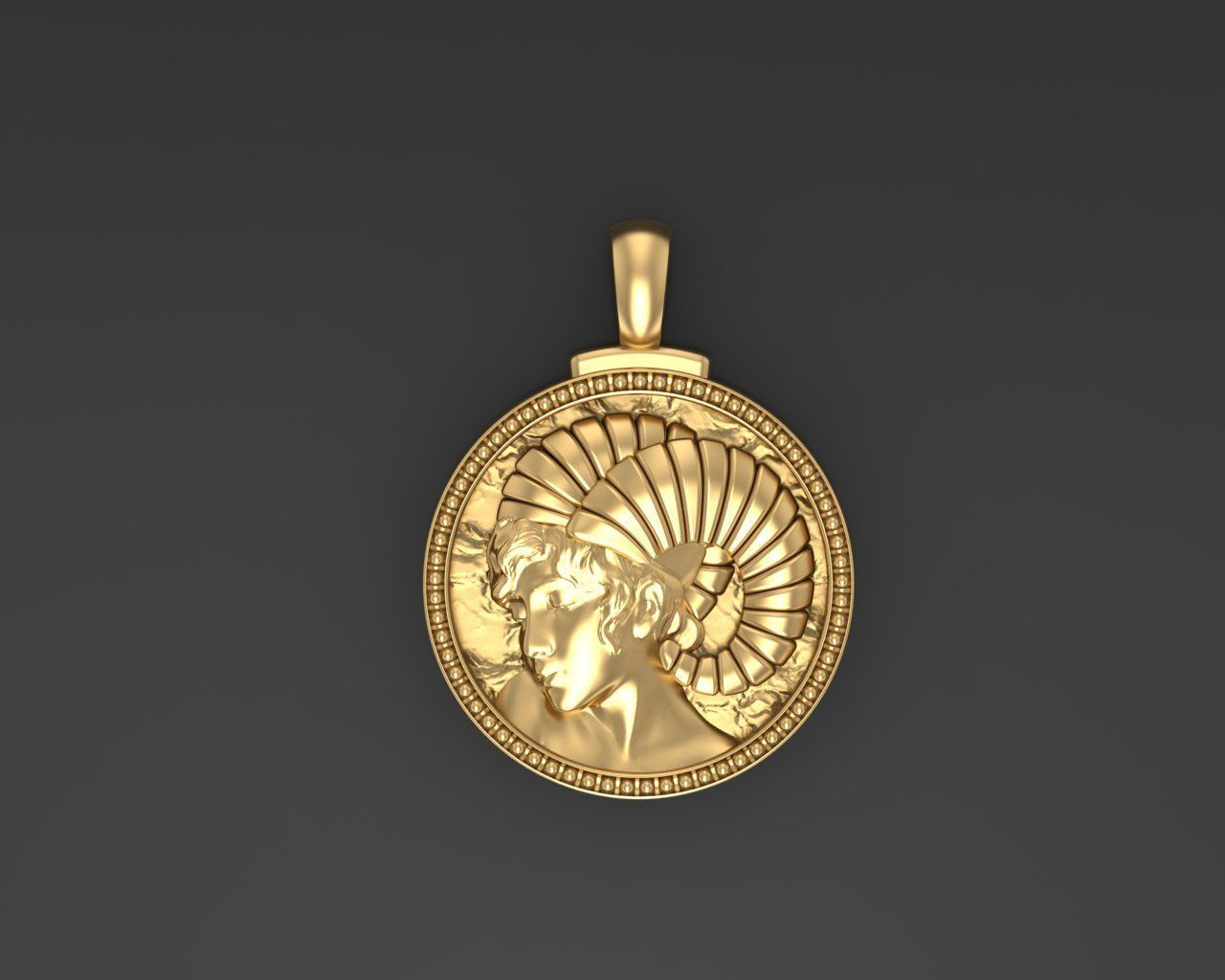 Aries Zodiac Sign Pendant 3D print model_6