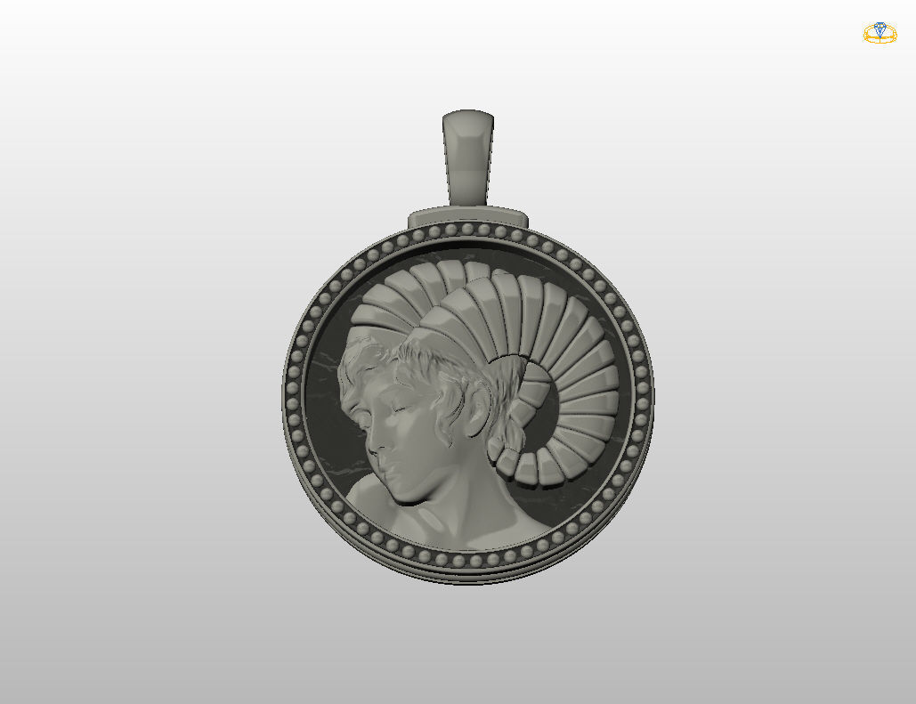 Aries Zodiac Sign Pendant 3D print model_29