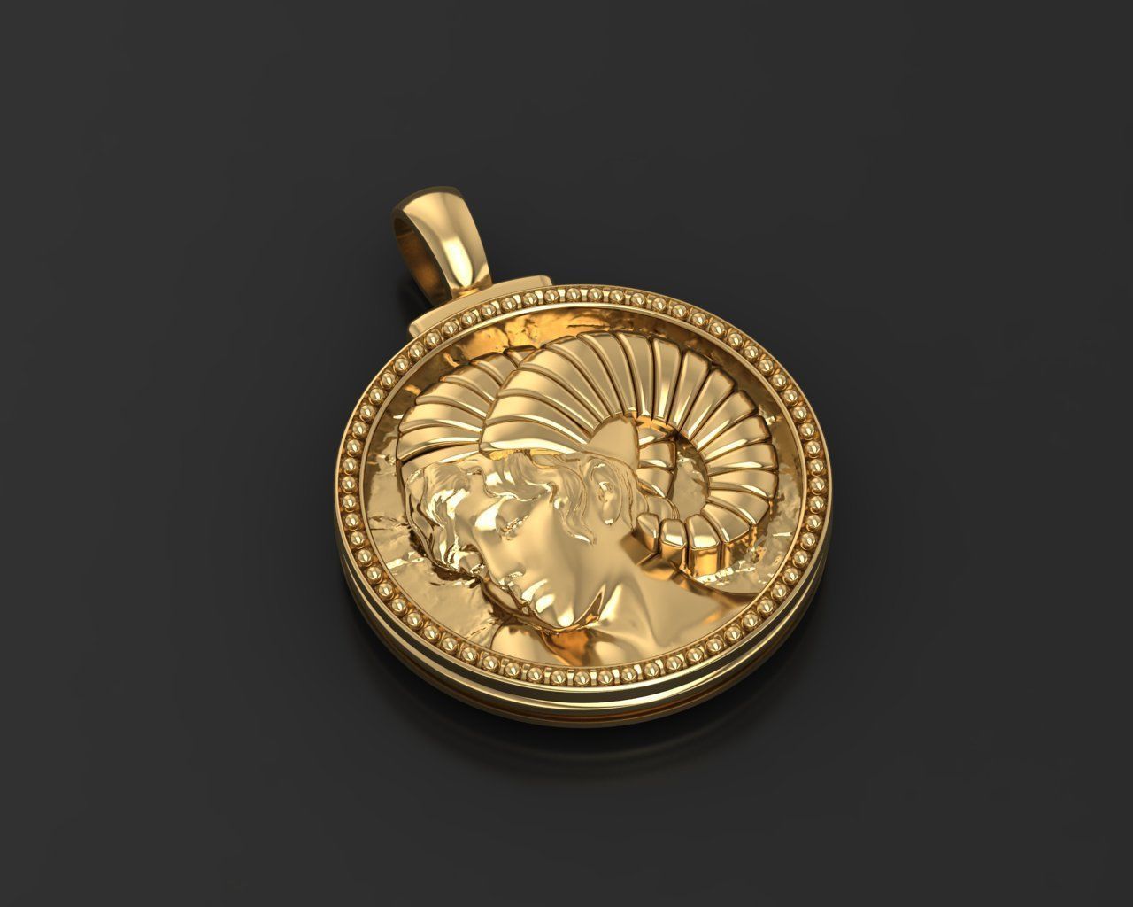 Aries Zodiac Sign Pendant 3D print model_9