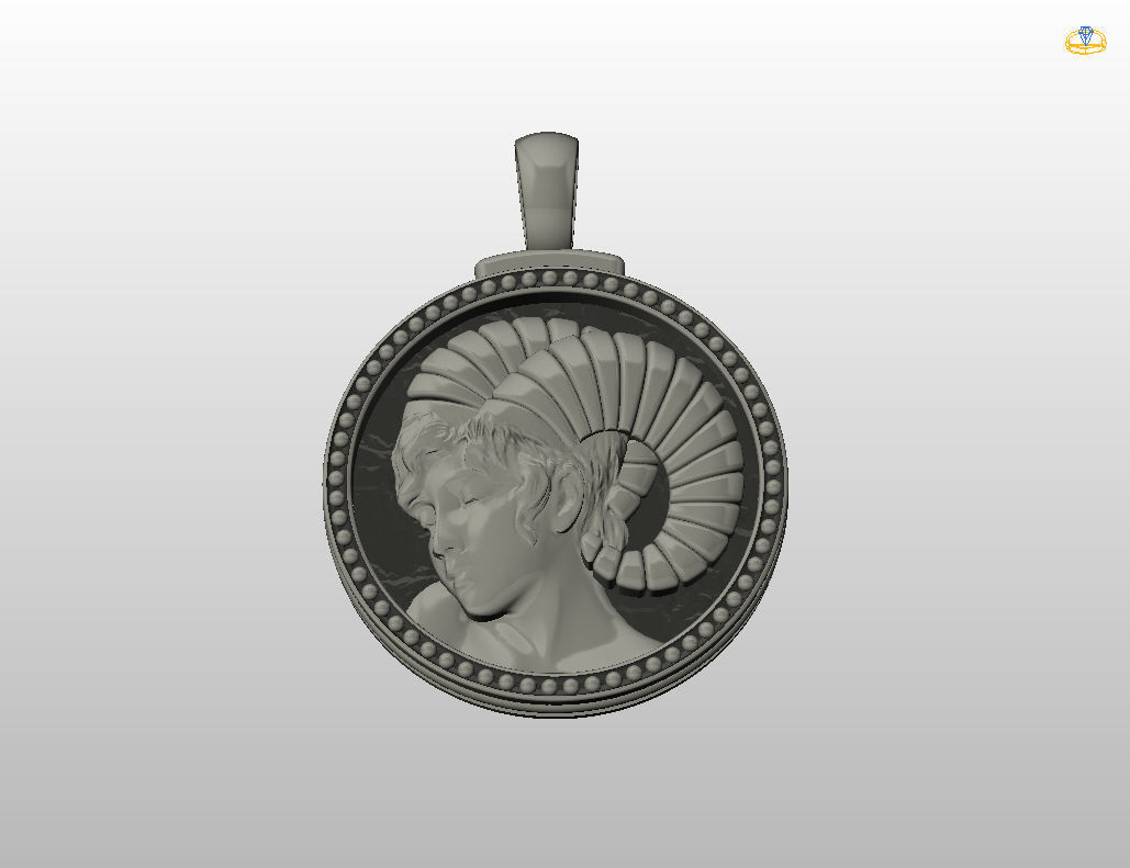 Aries Zodiac Sign Pendant 3D print model_41