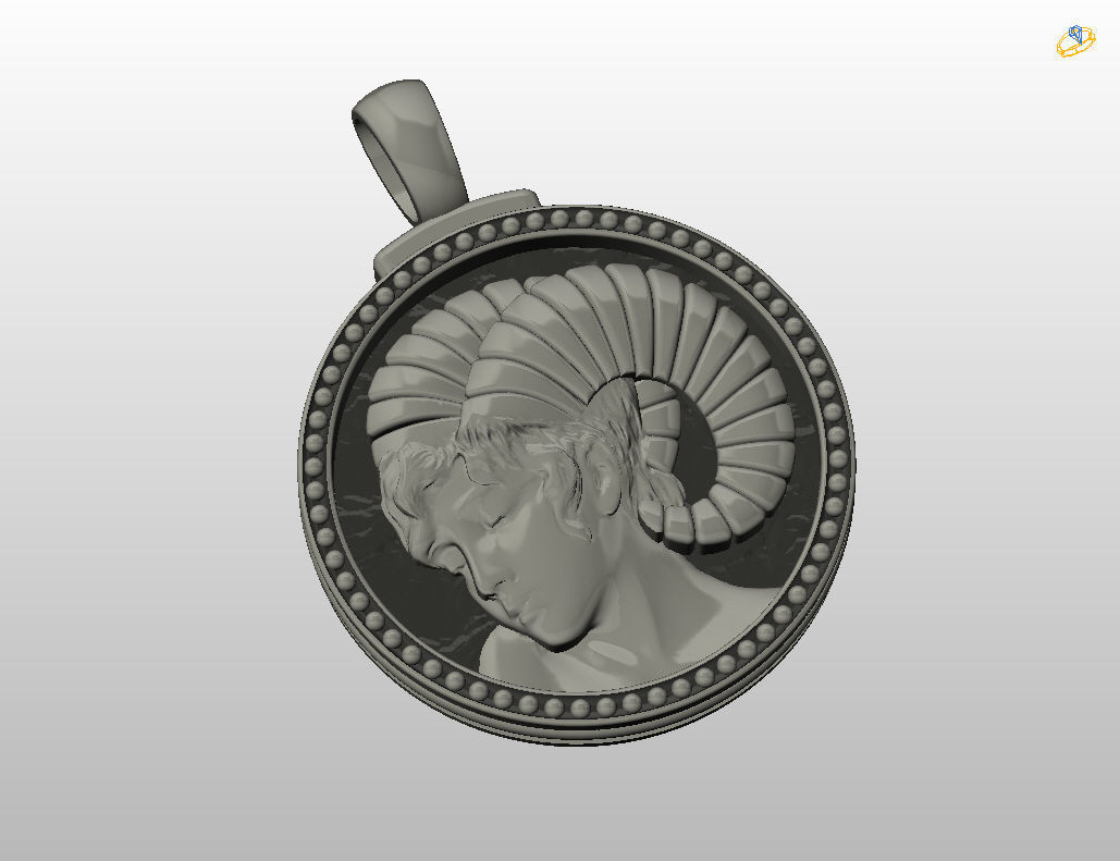 Aries Zodiac Sign Pendant 3D print model_31