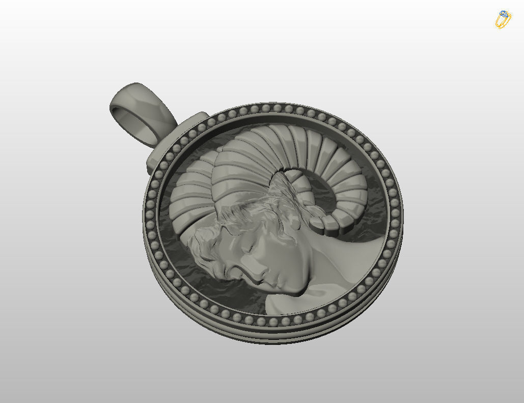 Aries Zodiac Sign Pendant 3D print model_32
