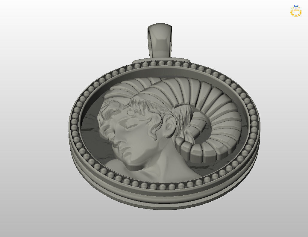 Aries Zodiac Sign Pendant 3D print model_35