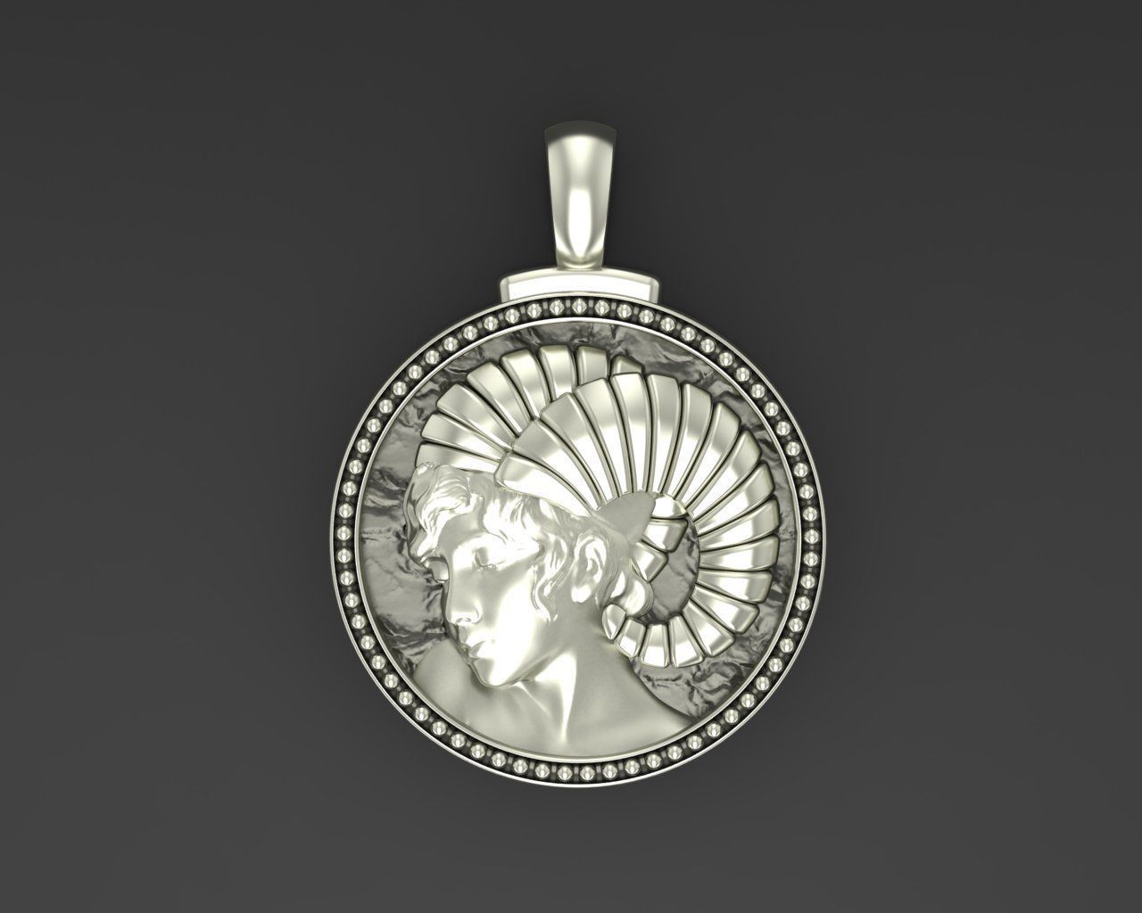 Aries Zodiac Sign Pendant 3D print model_11
