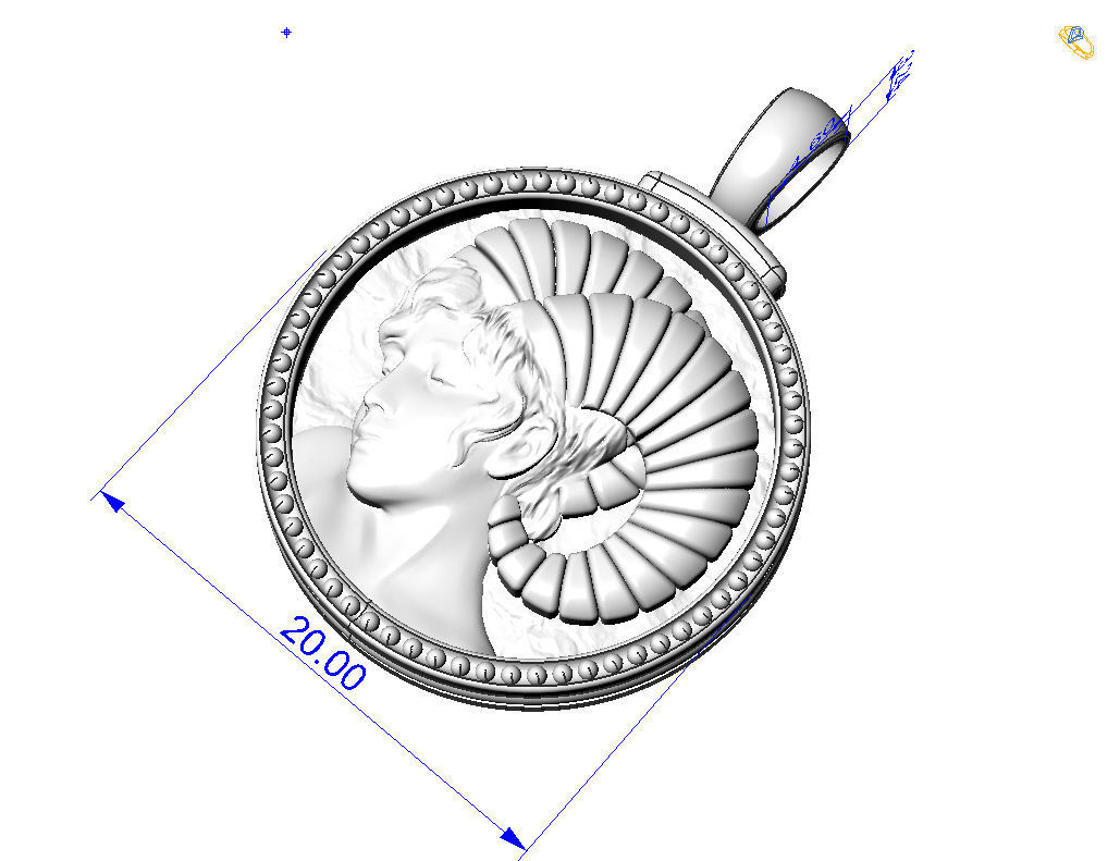 Aries Zodiac Sign Pendant 3D print model_7