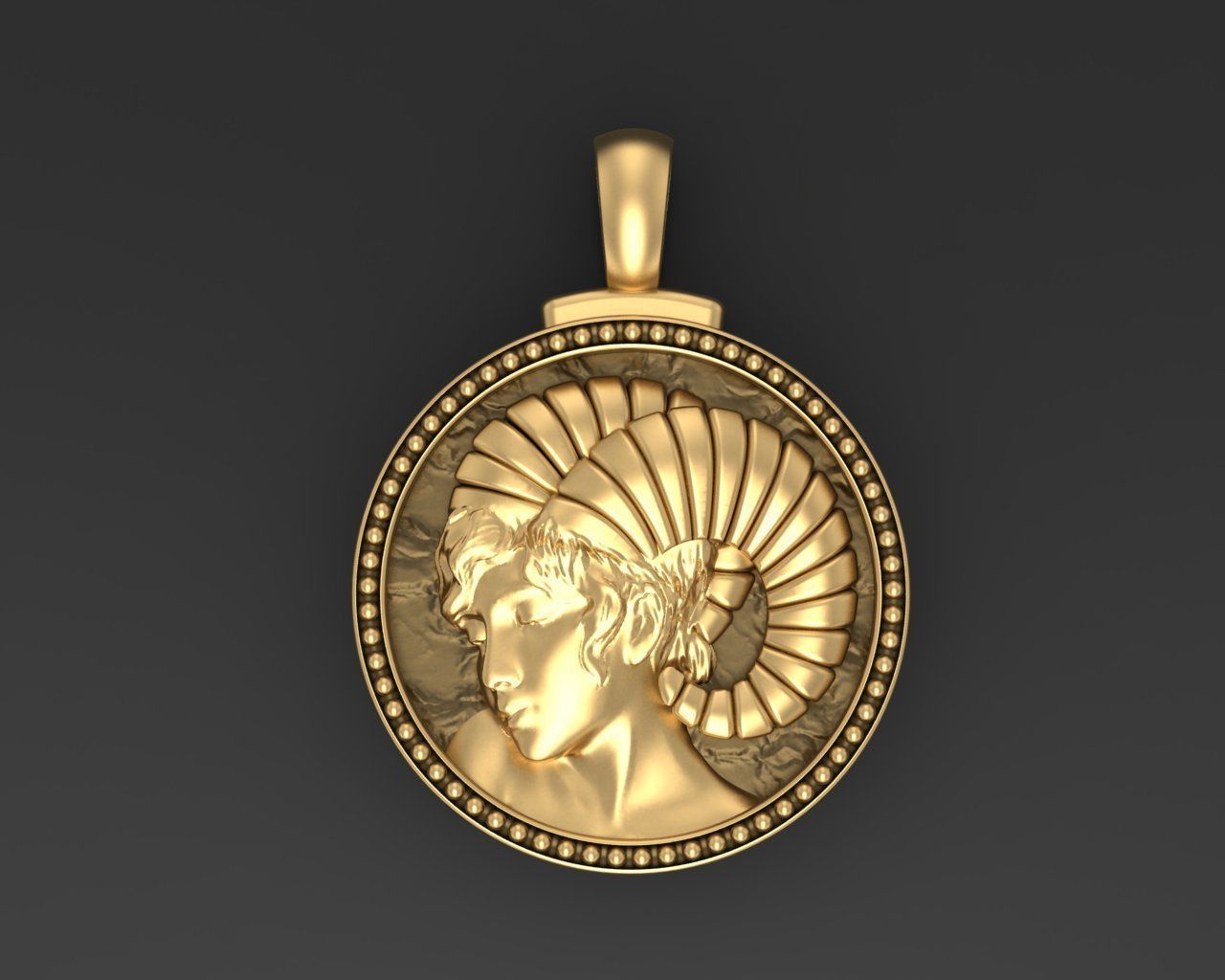 Aries Zodiac Sign Pendant 3D print model_1