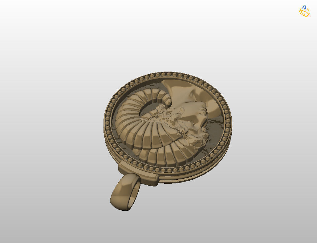 Aries Zodiac Sign Pendant 3D print model_22