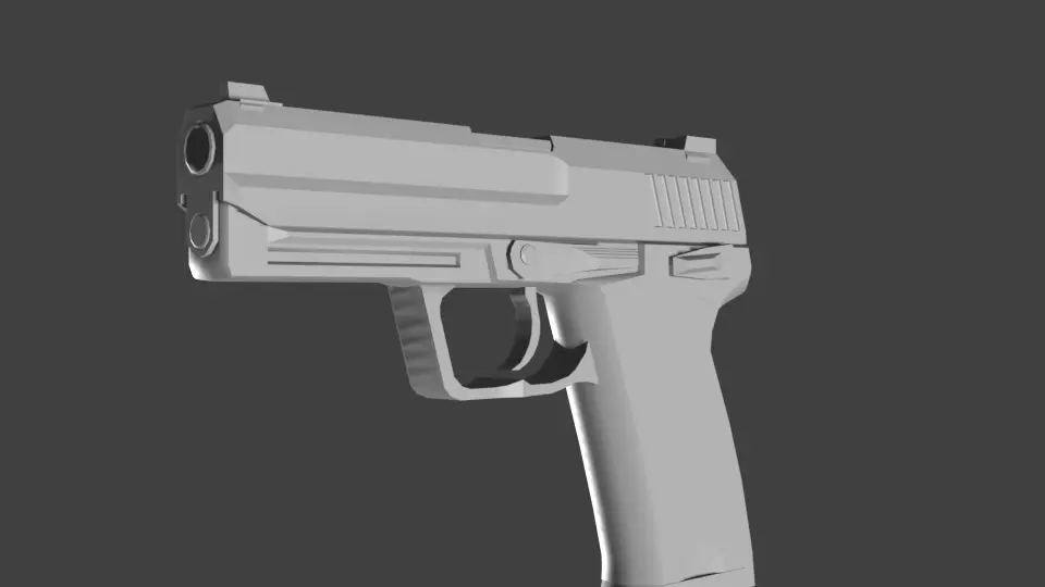 USP pistol without silencer 3D model_0