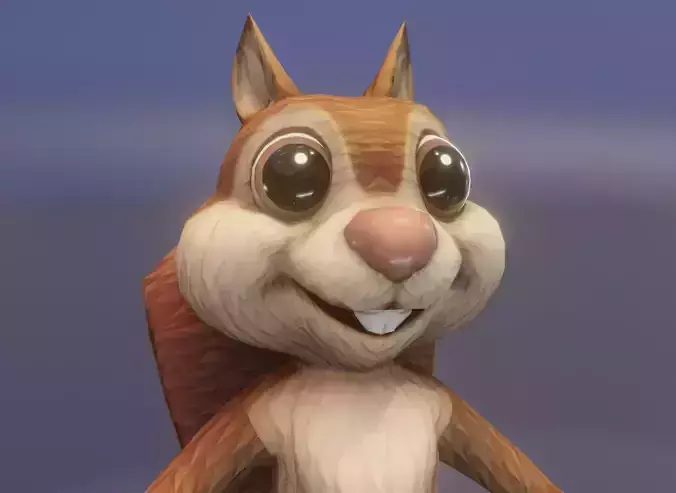 Cartoon Squirrel Animated 3D Model Low-poly 3D model