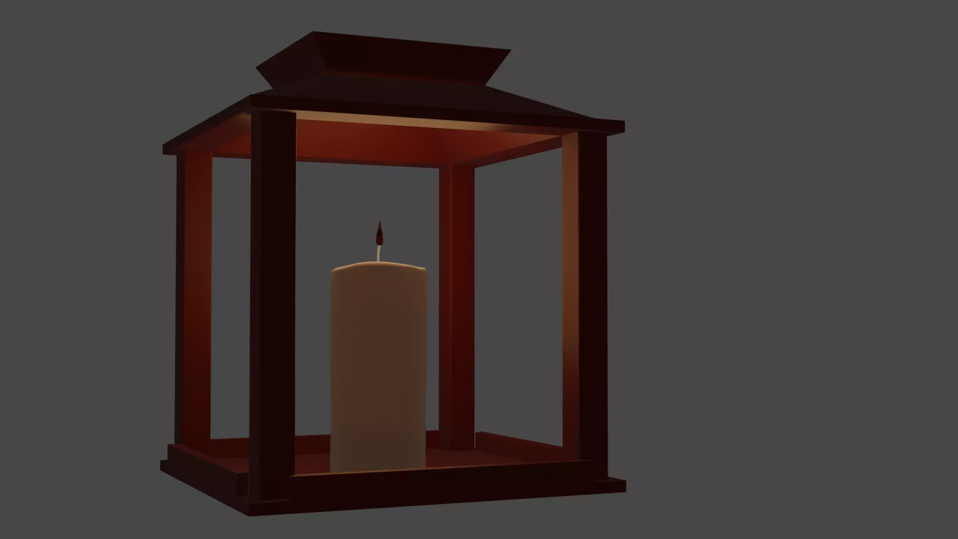 Lantern with candle Free 3D model